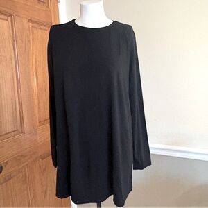 Eileen Fisher Petite Black Crew Neck Lightweight Tunic